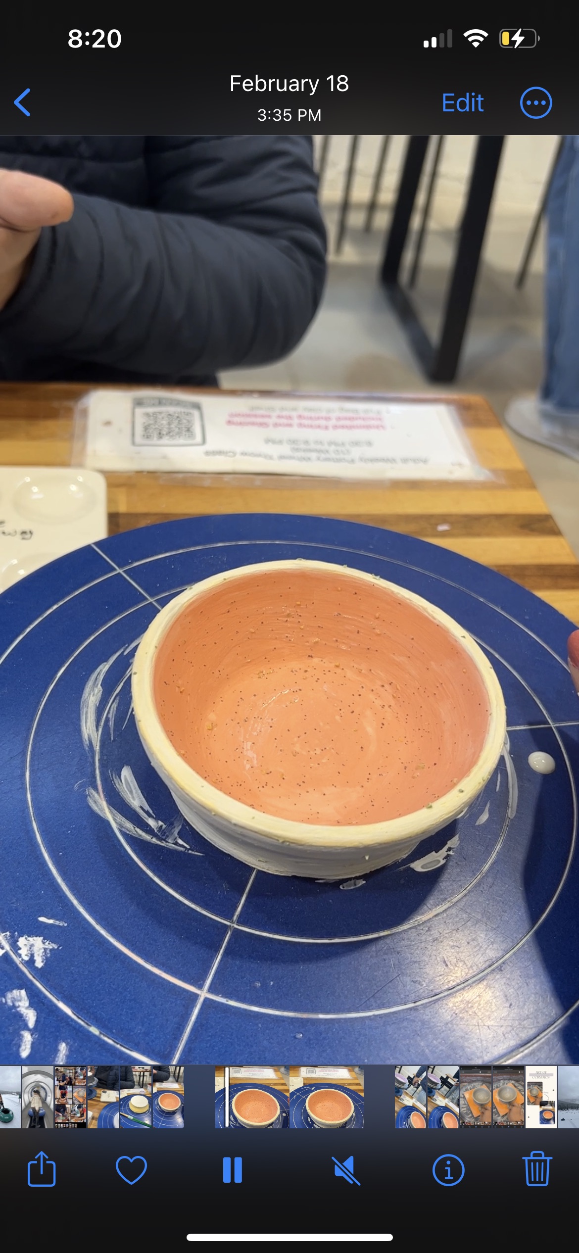 Blush-toned pottery bowl